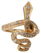 A diamond set snake ring