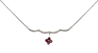 A diamond and ruby pendant