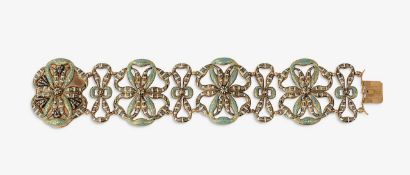 An enamelled Regency mourning bracelet