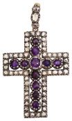 Amethyst & diamond cross pendant