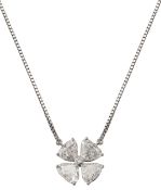 A diamond four leaf clover pendant