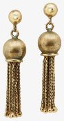 A pair of 9ct gold tassel earrings