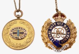 A 9ct gold brooch and medallion