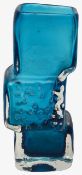 A Kingfisher blue Whitefriars Drunken Bricklayer vase