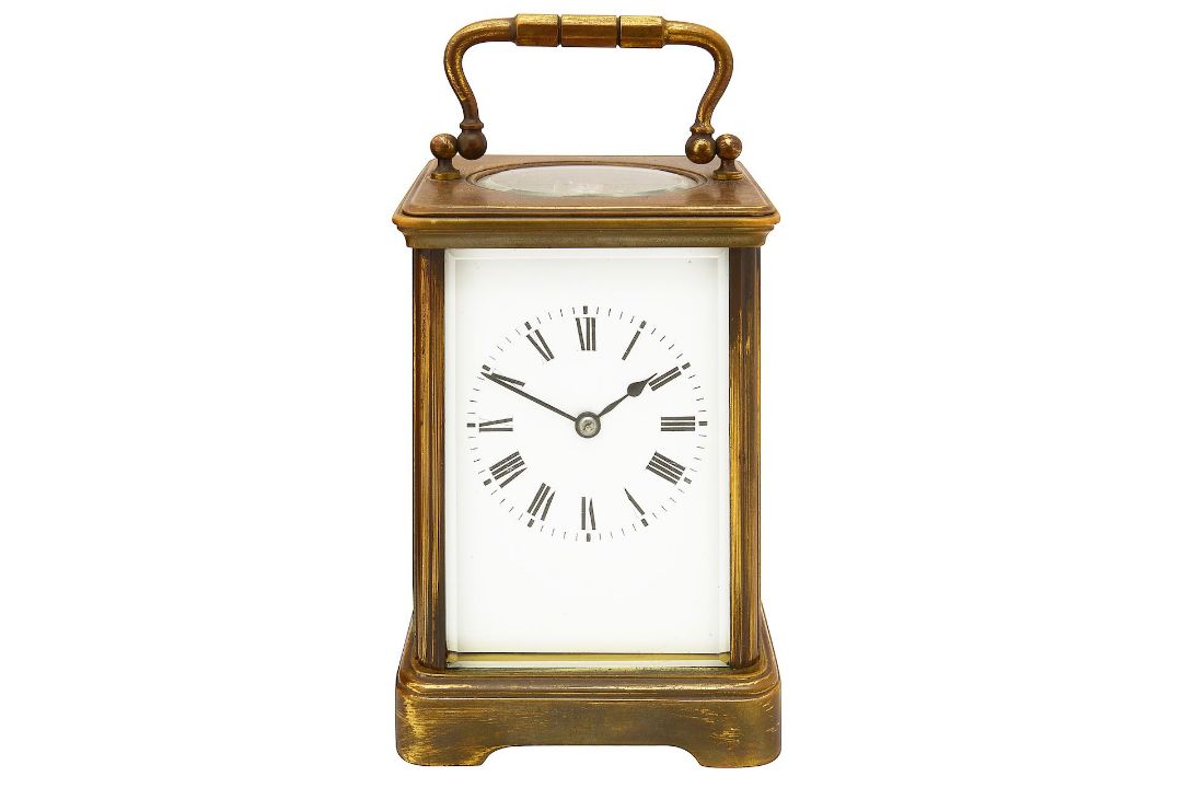 A late 19th century French gilt brass carriage clock - Image 2 of 2
