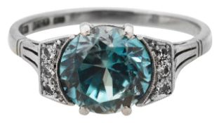 A zircon and diamond 18ct ring