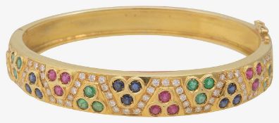 A gem-set hinge bangle