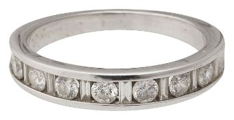 A diamond set half eternity ring