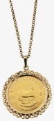 A half Krugerrand pendant
