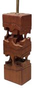 Brian Willsher (British, 1930-2010) A sculptural teak table lamp