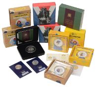 A collection of silver proof and other coins