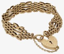 A 9ct gold fancy-link gate-bracelet
