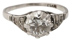 A diamond single stone ring