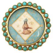 A late 19th century portrait miniature brooch