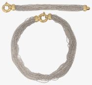 silver necklace and bracelet