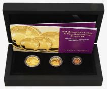 Elizabeth II 2021 three coin Queen's 95th Birthday Gold Proof Sovereign Set