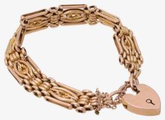 An Edwardian fancy link gate bracelet
