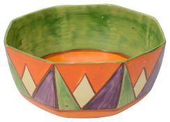 A Clarice Cliff Newport pottery Bizarre octagonal bowl