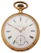 A 14k open faced pocket watch