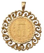 A Victorian sovereign pendant