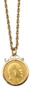 An Edward VII half sovereign on a chain