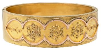 Victorian gilt hinged bangle