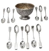 Sugar bowl and spoons