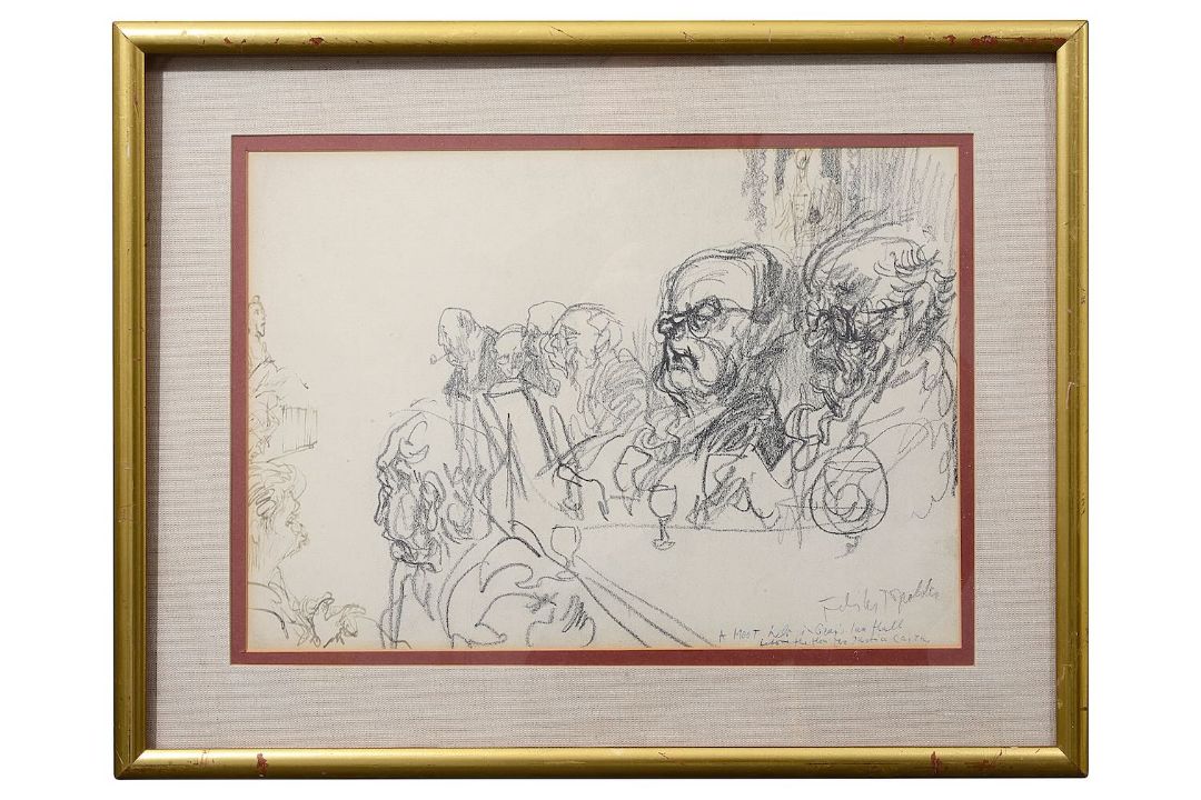 Feliks Topolski (Polish, 1907-1909) 'A Moot heat in Gray's Inn Hall'