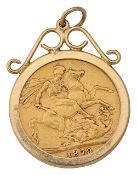A Victorian sovereign pendant