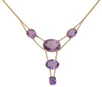 A French amethyst pendant necklace
