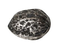 A 19th century continental silver novelty box in the form of a walnut shell