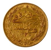 A 100 Turkish Kurush coin