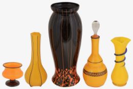 A collection of Art Deco Tango glass