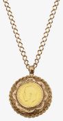 A George VI sovereign pendant
