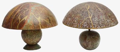 Two Contemporary Patinated Bronze Table Lamps