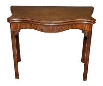 A George III mahogany serpentine fronted card table c.1770