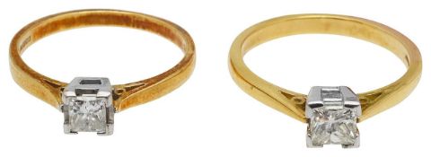 Two diamond single stone rings