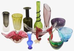 A collection of mid 20th century continental Art glass