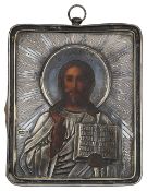 A late 19th century Russian icon of Christ Pantocrator