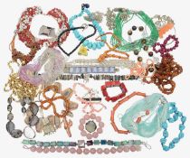 Collection of silver semi precious jewellery