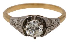 A diamond single stone ring