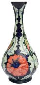 A modern Moorcroft 'Poppy' pattern vase designed by Rachel Bishop
