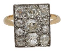 A diamond-set panel ring
