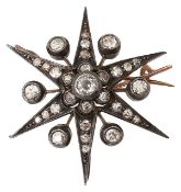 A late Victorian diamond star brooch