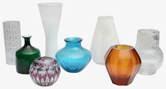A Collection of Modern Art Glass Vases (8)