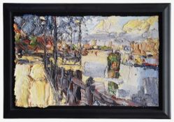 George Rowlett 'Watching the River Traffic from the Thames Path, Rotherhithe