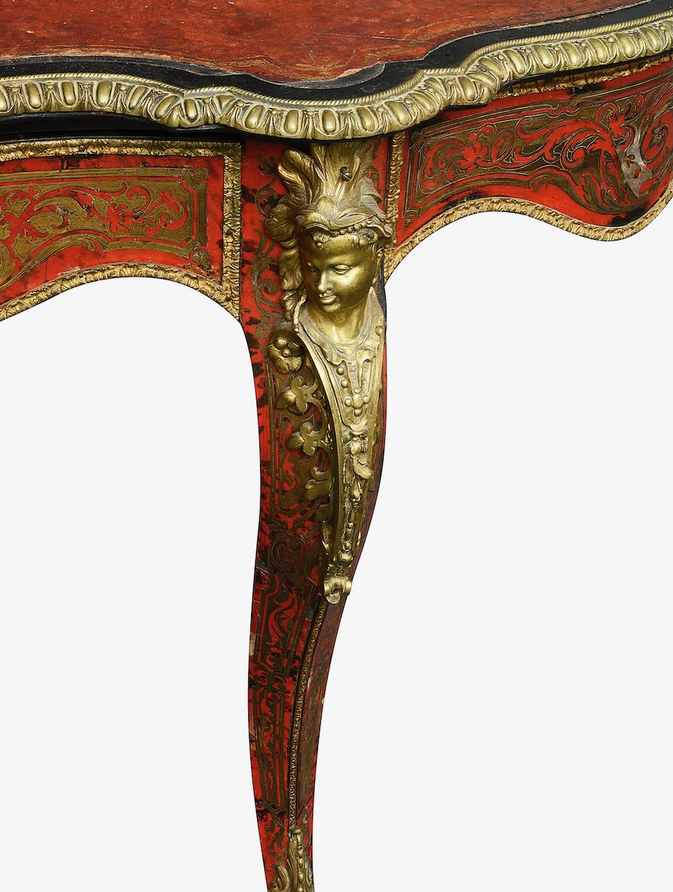 A 19th century French boulle marquetry and ebonised writing table - Image 2 of 2