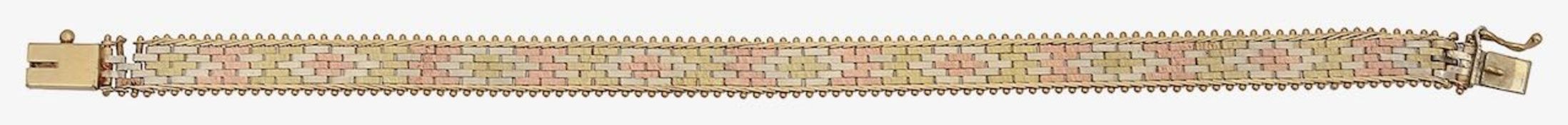 Tri-coloured flexible brink link bracelet