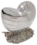 A Victorian electroplated nautilus shell spoon warmer