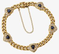 A sapphire and diamond bracelet